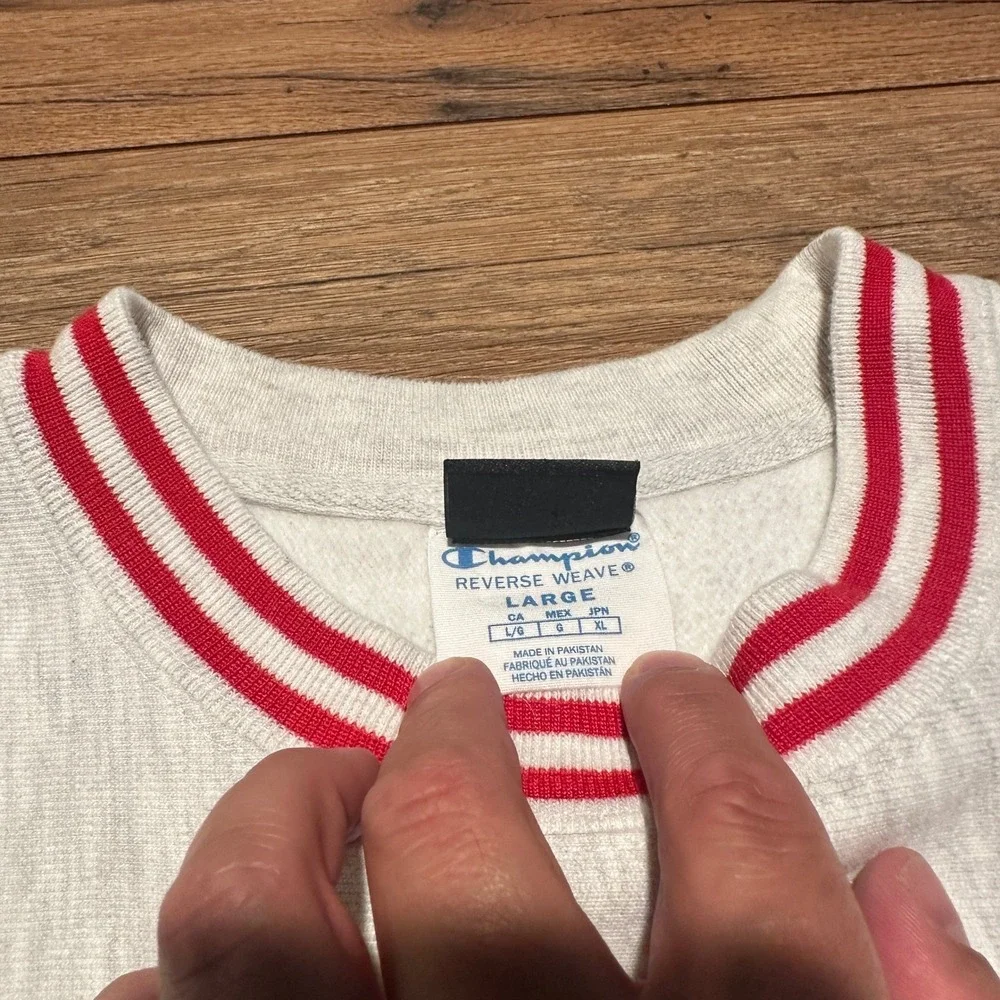 Champion Rock & Roll‎ Hall of Fame Gray Red Reverse Weave Sweatshirt Mens Large